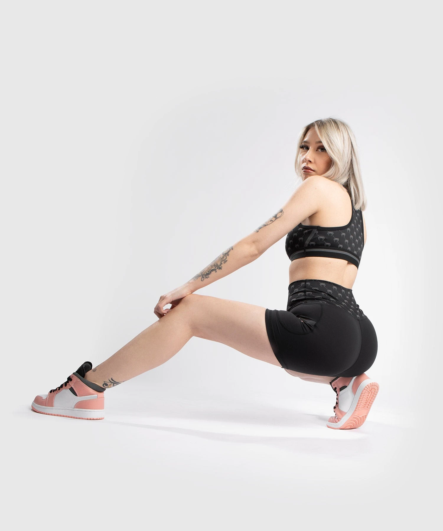 Venum Monogram Compression Shorts - For Women - Black/Pink Gold - Image 2