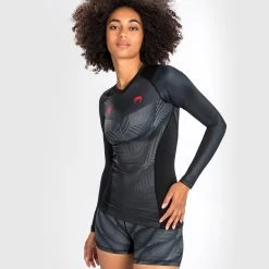 Venum Phantom Rashguard Long Sleeves - For Women - Black/Red