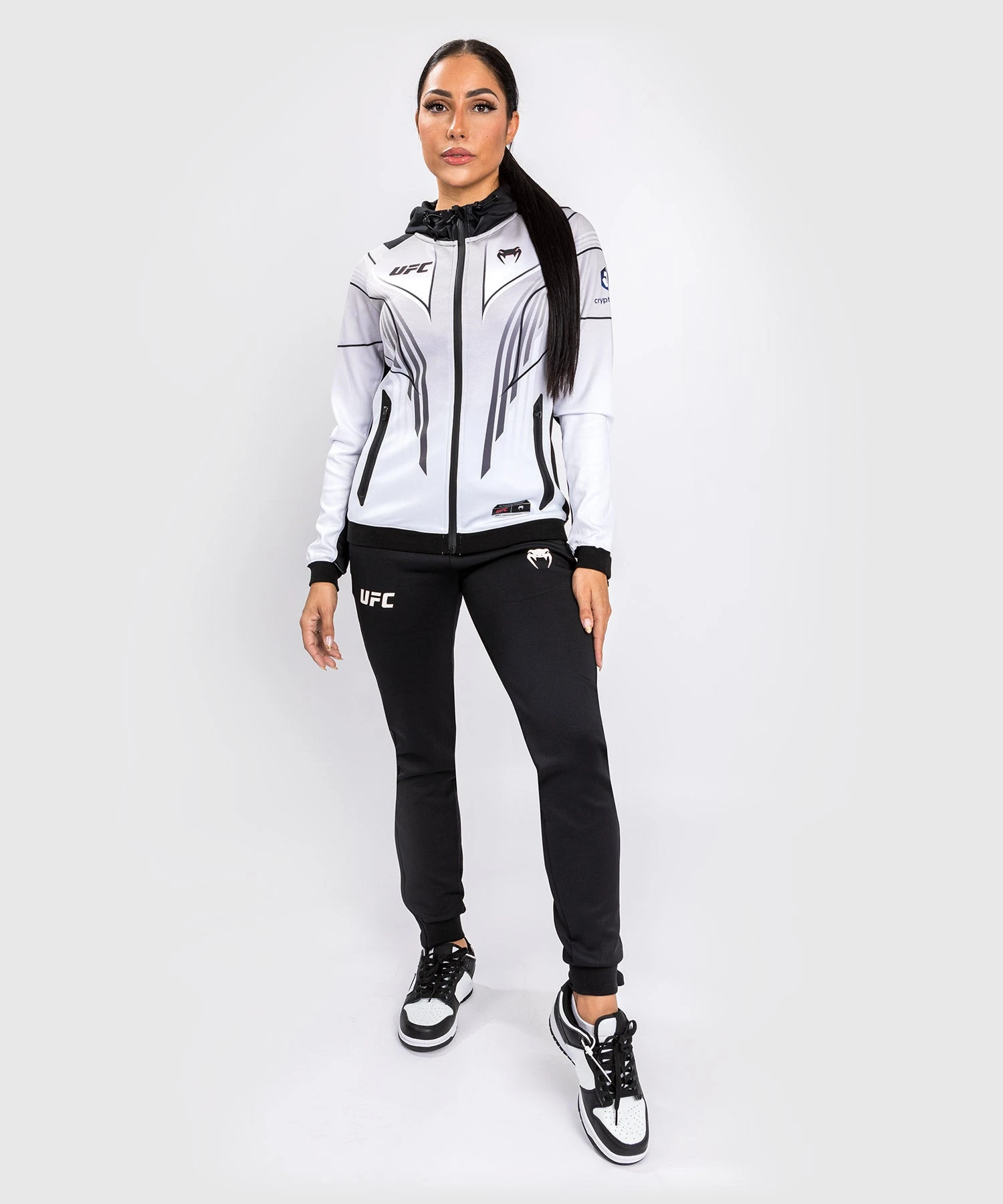 UFC Venum Authentic Fight Night 2.0 Women's Walkout Hoodie - White - Image 3