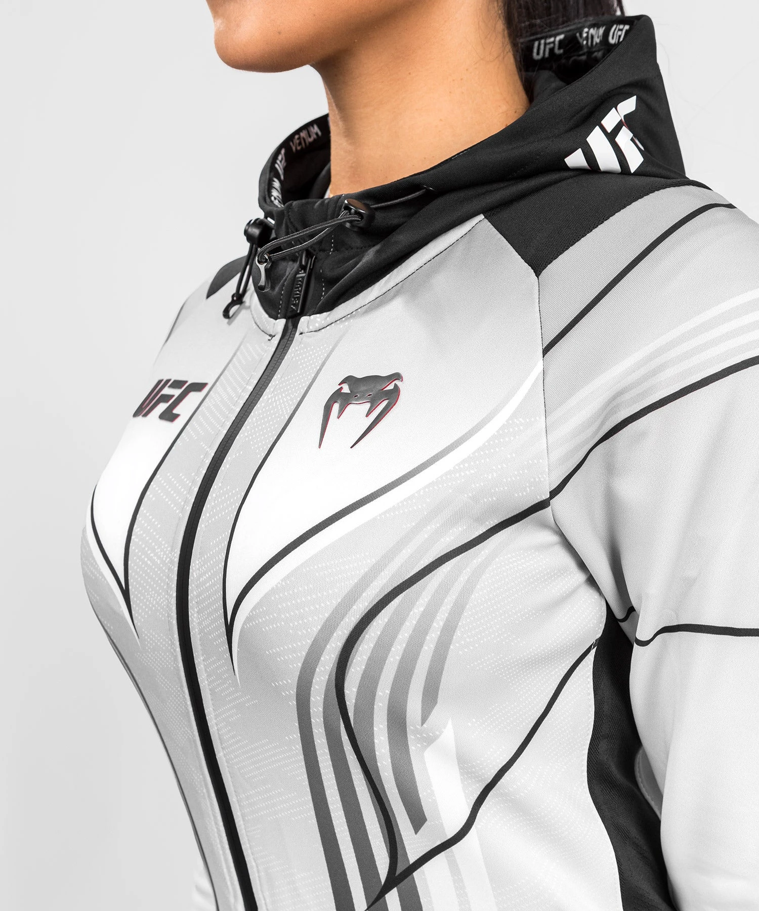 UFC Venum Authentic Fight Night 2.0 Women's Walkout Hoodie - White - Image 5