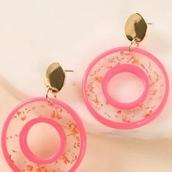 The Salted Hippie Boutique Clear Glitter Neon Hoops