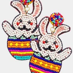 The Salted Hippie Boutique Beaded Easter Bunny Earrings
