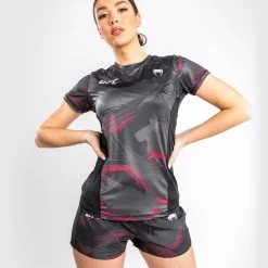 UFC Venum Authentic Fight Week 2.0 Dry Tech T-Shirt - For Women - Black/Red