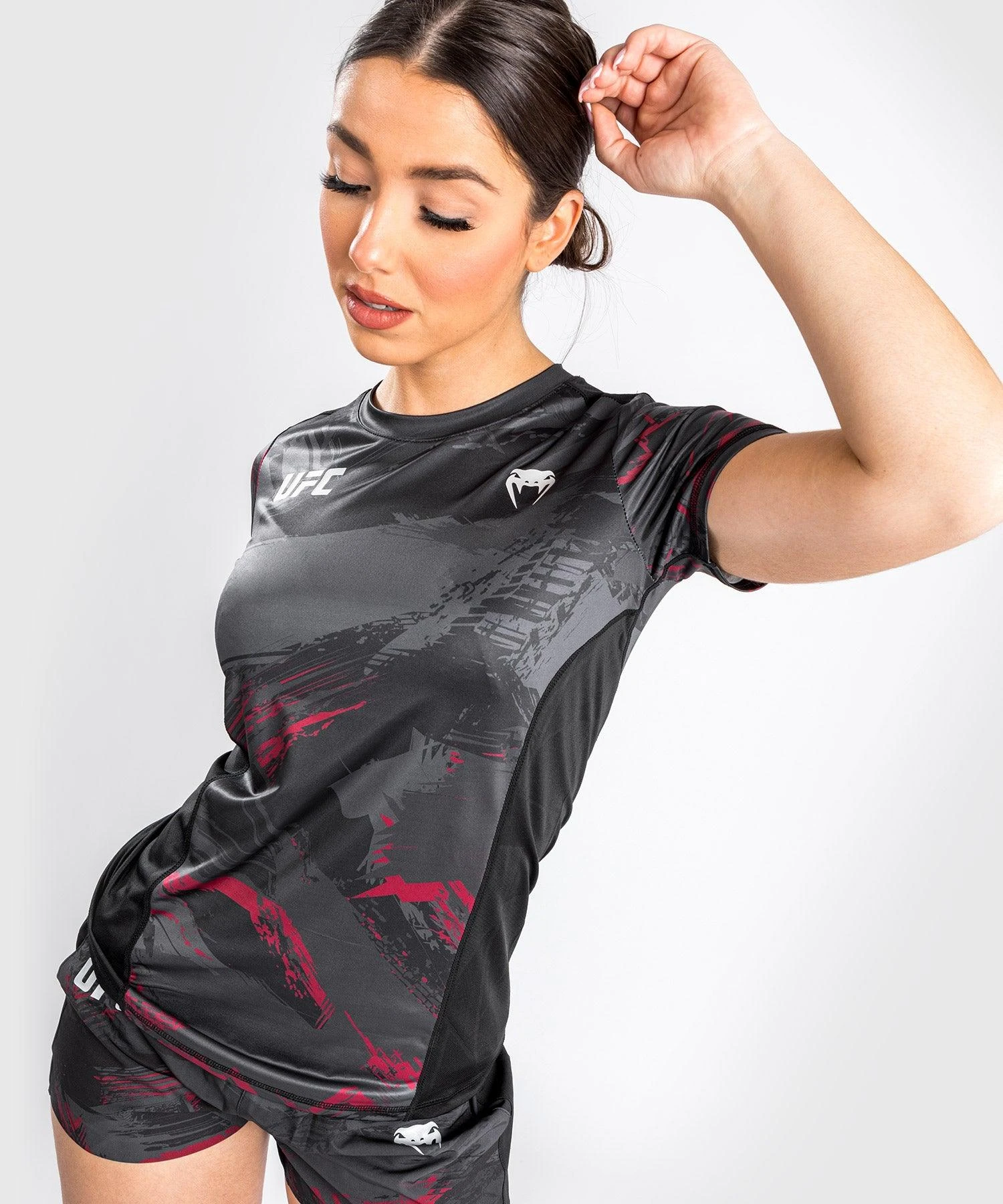 UFC Venum Authentic Fight Week 2.0 Dry Tech T-Shirt - For Women - Black/Red - Image 4