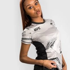 UFC Venum Authentic Fight Week 2.0 Dry Tech T-Shirt - For Women - Sand/Black