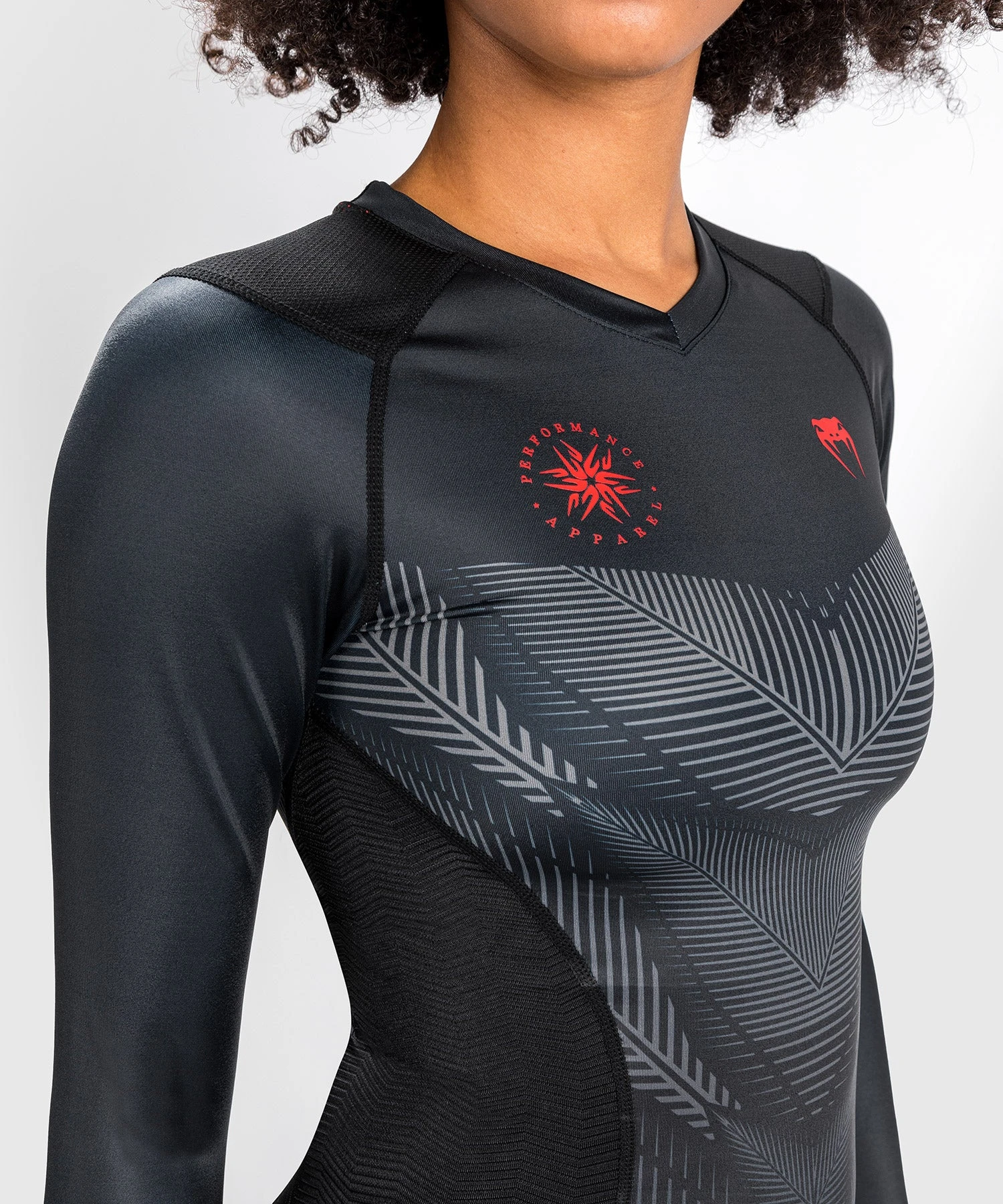 Venum Phantom Rashguard Long Sleeves - For Women - Black/Red - Image 8