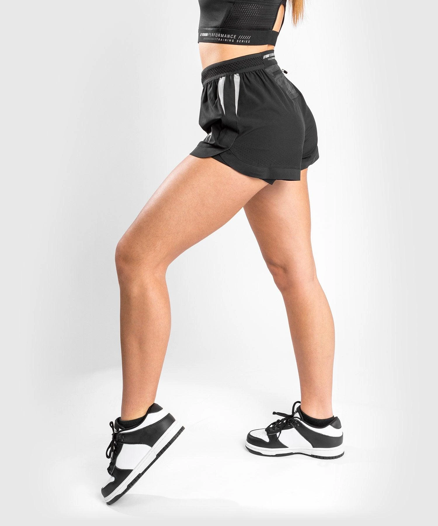 Venum Tempest 2.0 Women's Training Shorts - Black/Grey - Image 2