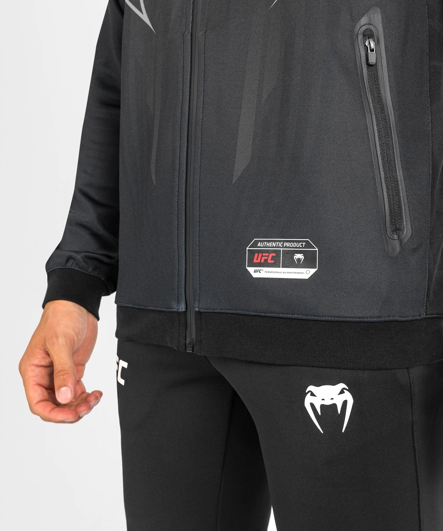 UFC Venum Authentic Fight Night 2.0 Men's Walkout Hoodie - Black - Image 7