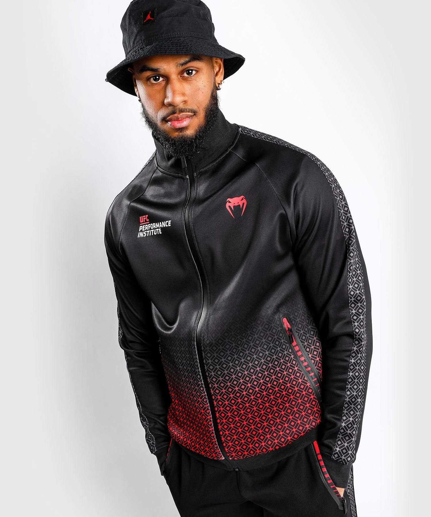UFC Venum Performance Institute Track Jacket - Black/Red - Image 4
