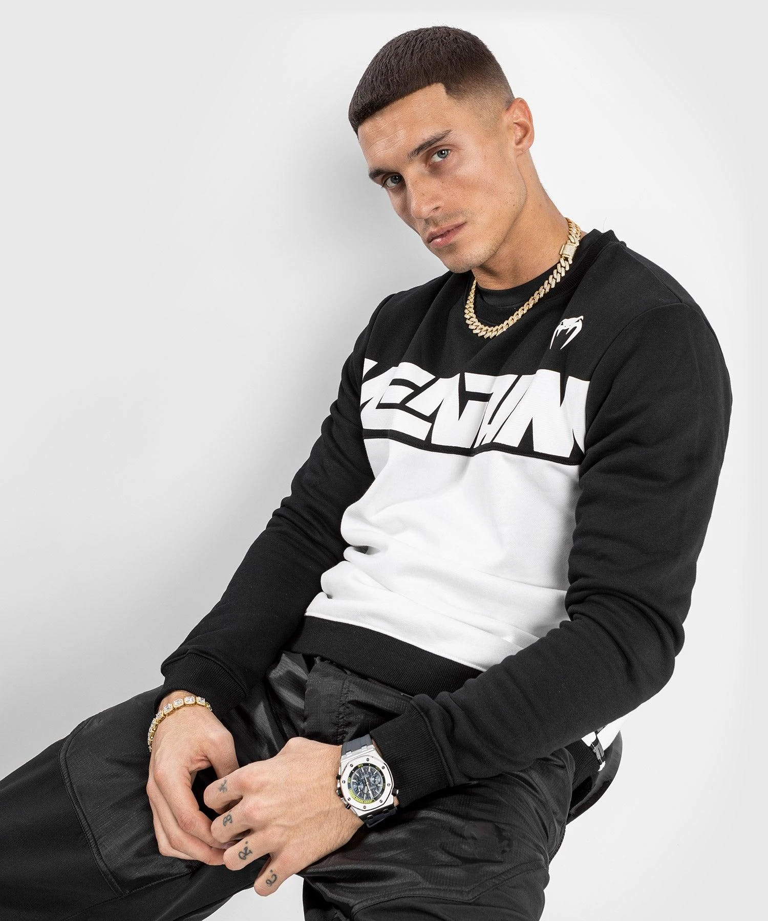 Venum Connect Crewneck Sweatshirt - Black/White - Image 2