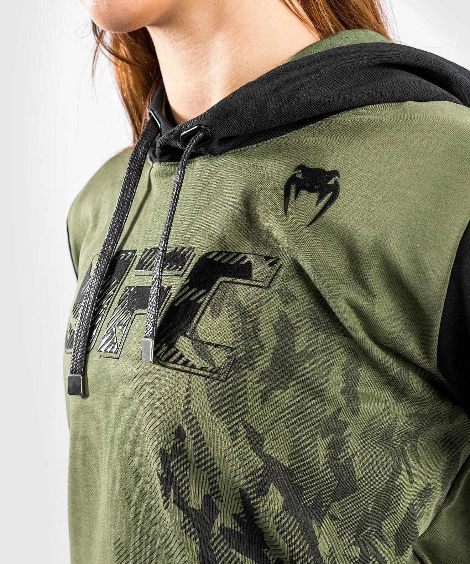 UFC Venum Authentic Fight Week Women's Pullover Hoodie - Khaki - Image 4