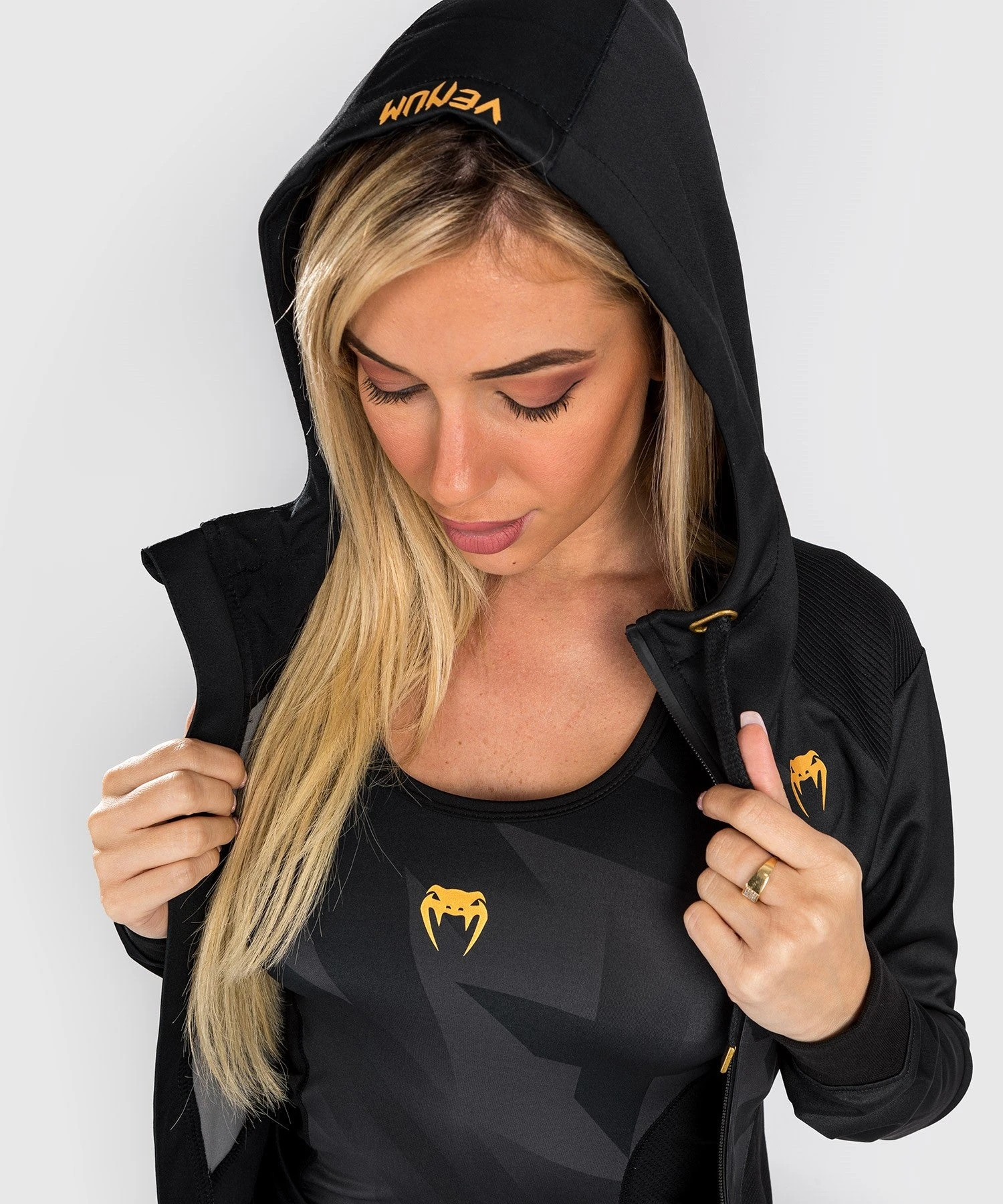Venum Razor Hoodie - For Women - Black/Gold - Image 5