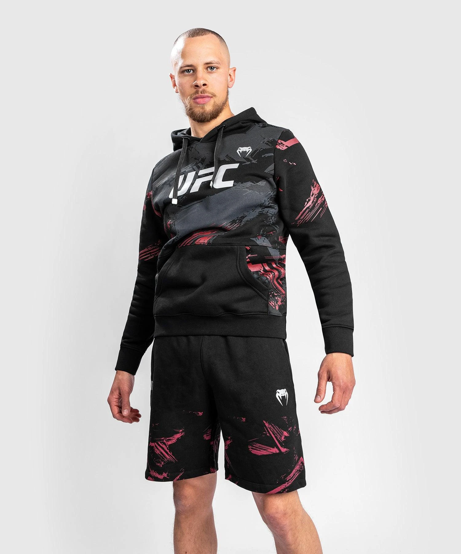 UFC Venum Authentic Fight Week Men's 2.0 Pullover Hoodie - Black/Red - Image 5