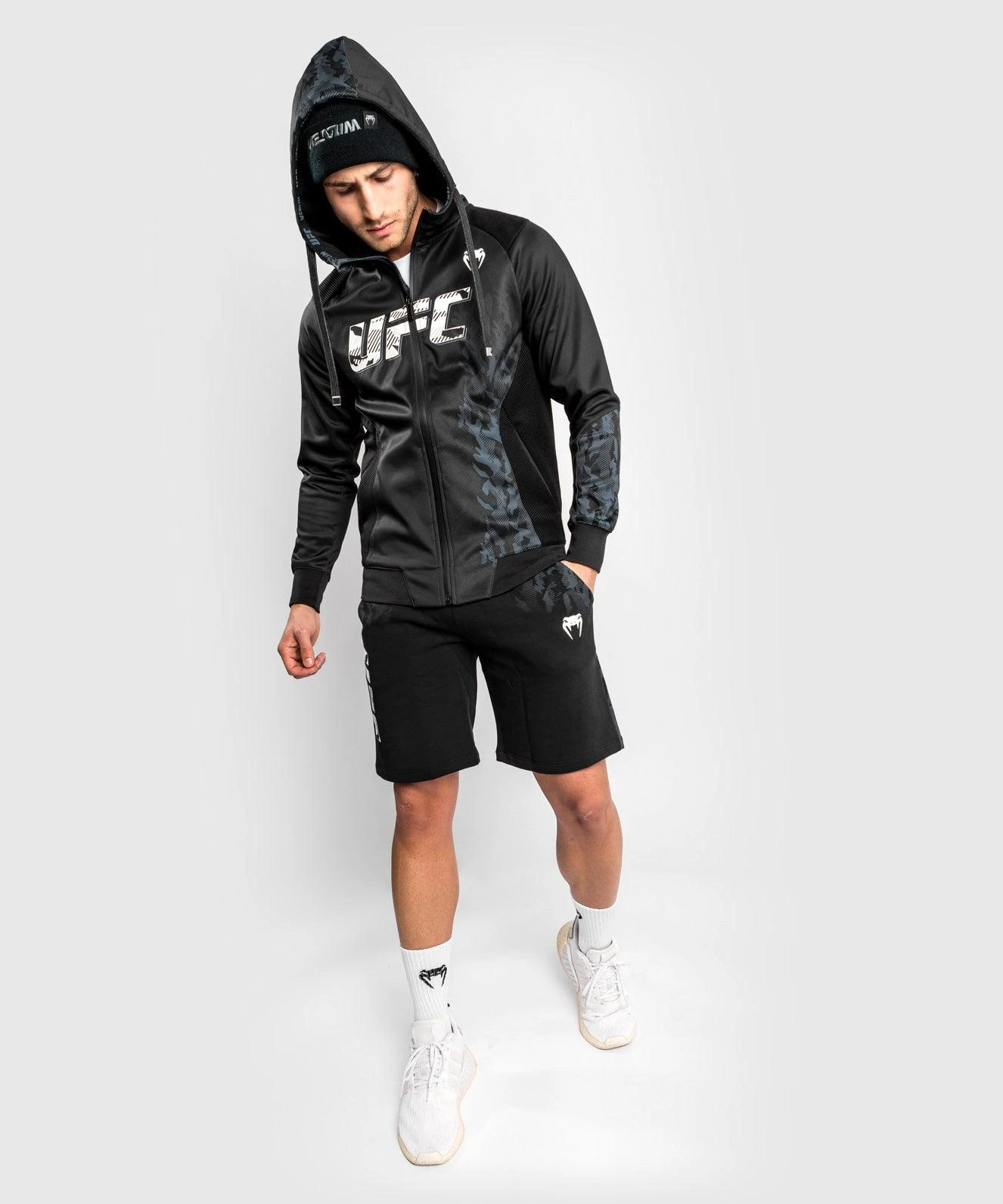 UFC Venum Authentic Fight Week Men's Zip Hoodie - Black - Image 2