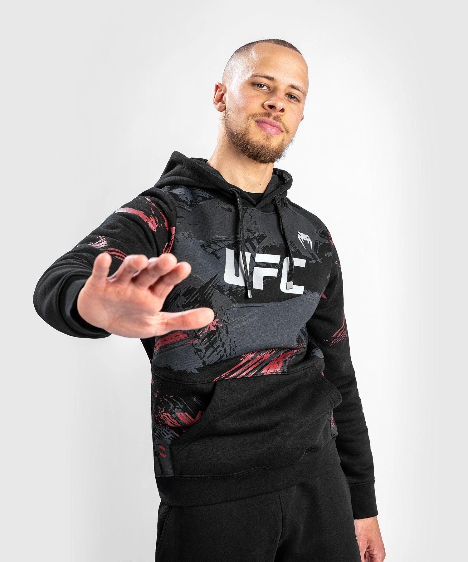 UFC Venum Authentic Fight Week Men's 2.0 Pullover Hoodie - Black/Red