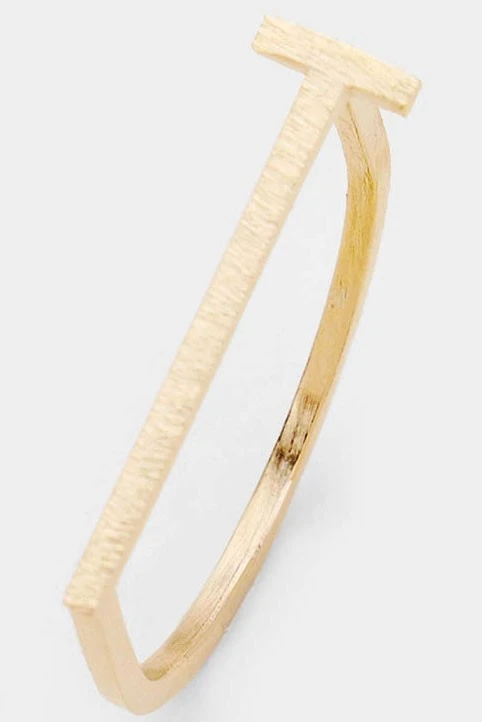 The Salted Hippie Boutique Initial Brass Metal Ring - Image 3