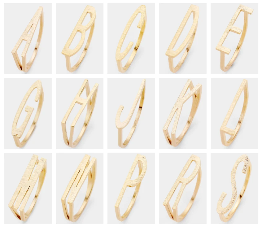 The Salted Hippie Boutique Initial Brass Metal Ring