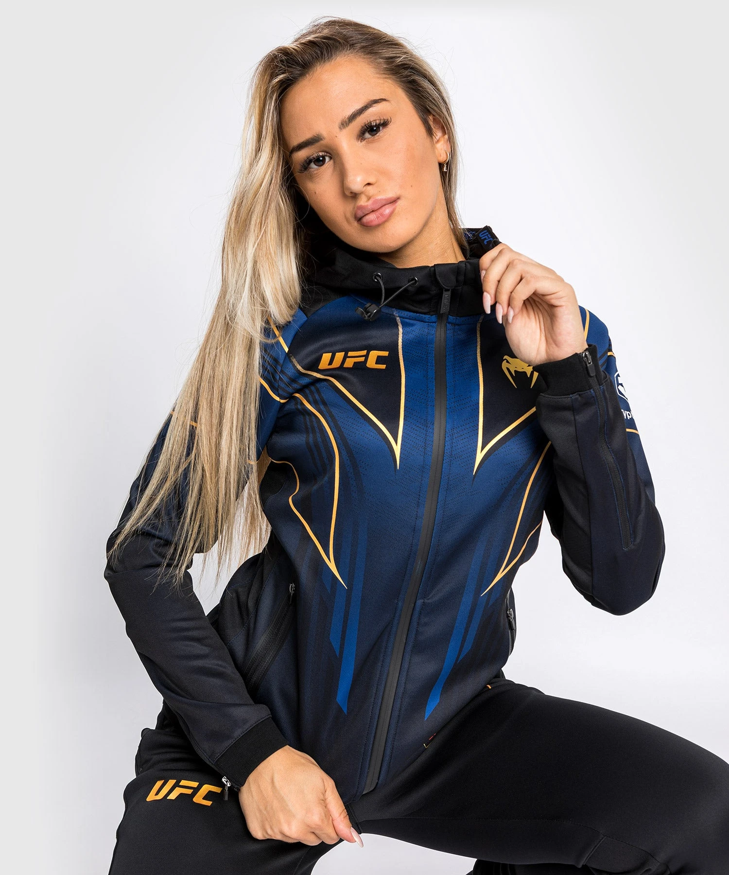 CSD FASHION UFC Authentic Fight Night 2.0 Kit By Venum Women's Walkout Hoodie - Midnight - Champion