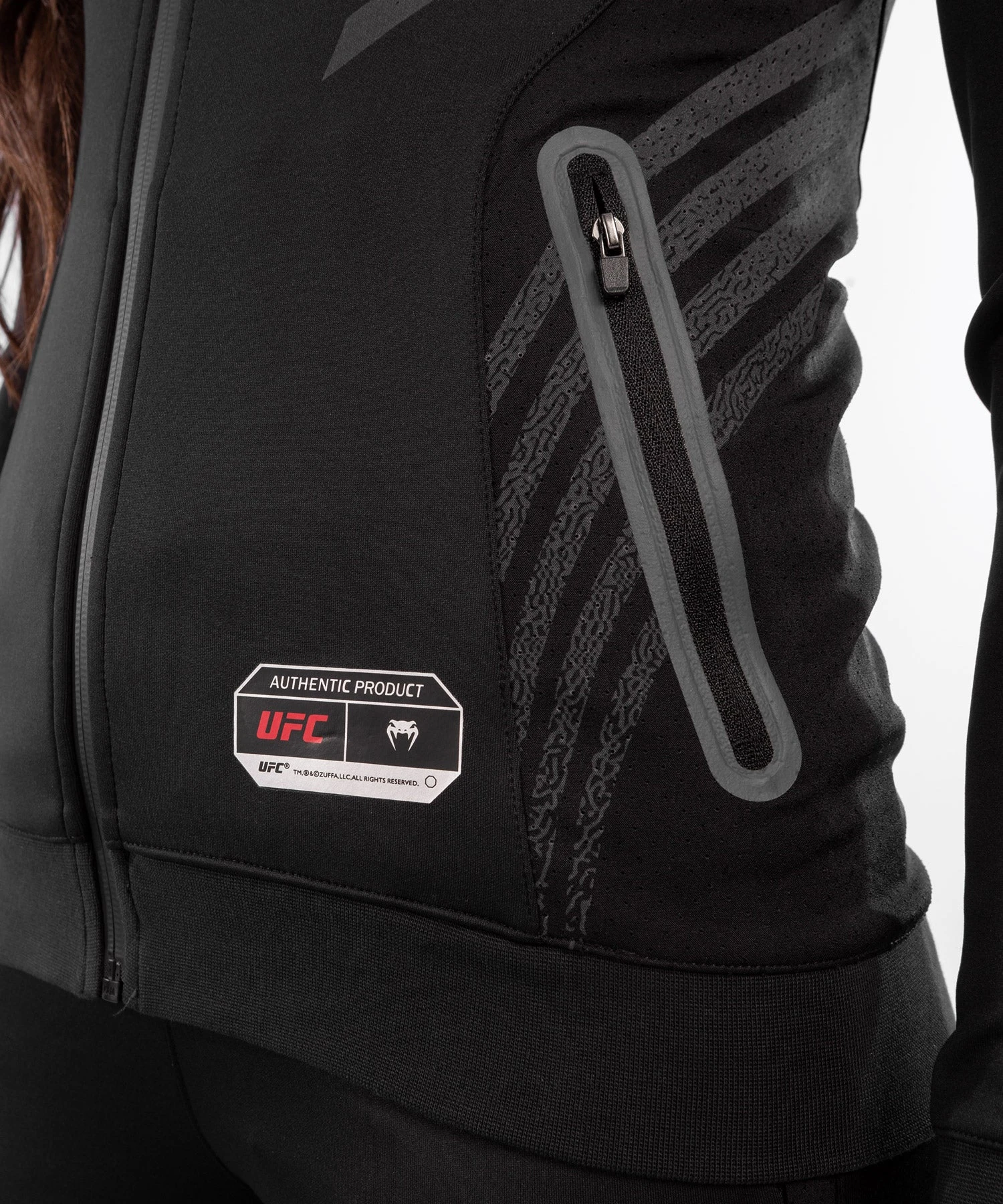 UFC Venum Authentic Fight Night Women's Walkout Hoodie - Black - Image 6