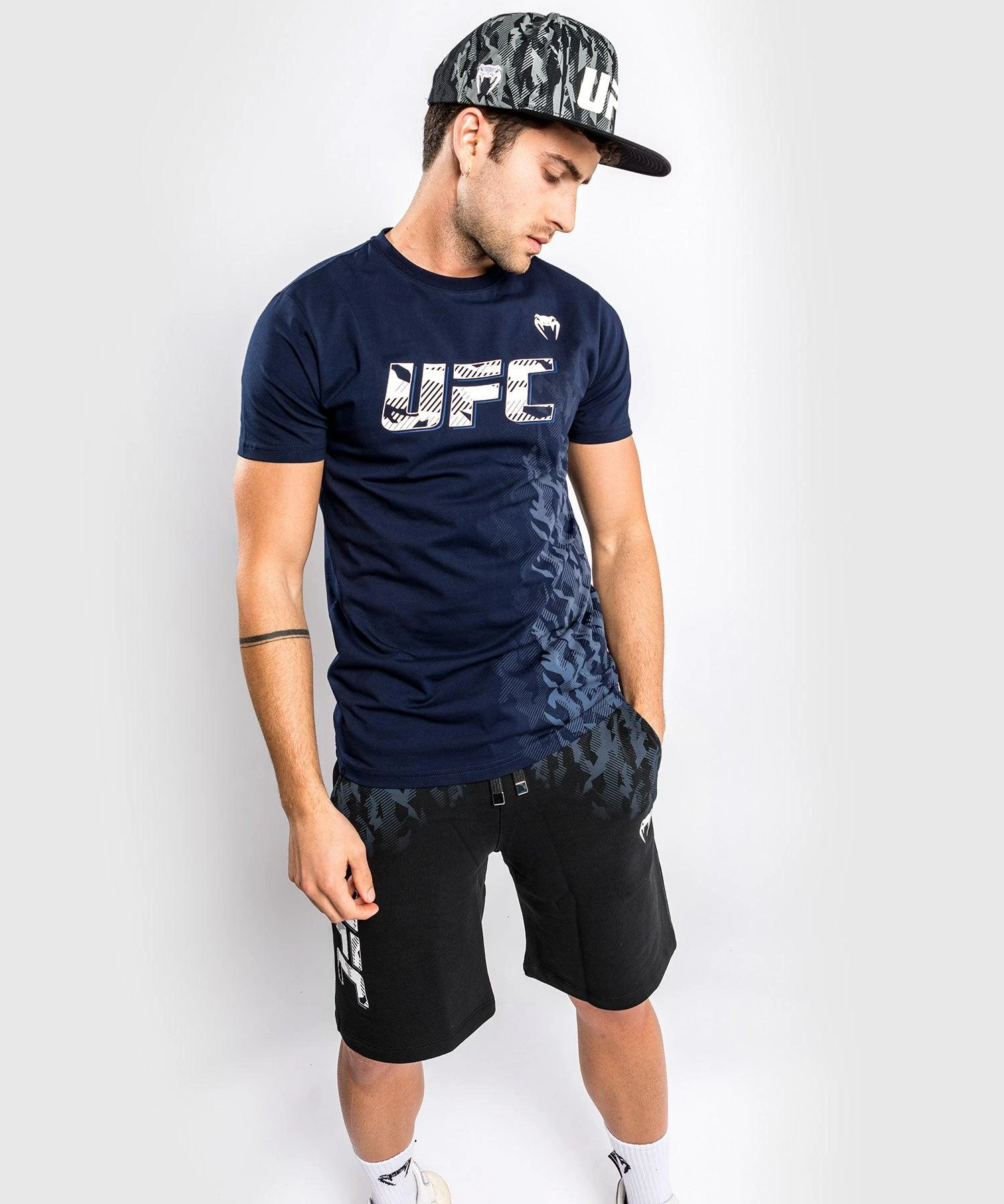 UFC Venum Authentic Fight Week Men's Short Sleeve T-shirt - Navy Blue - Image 3
