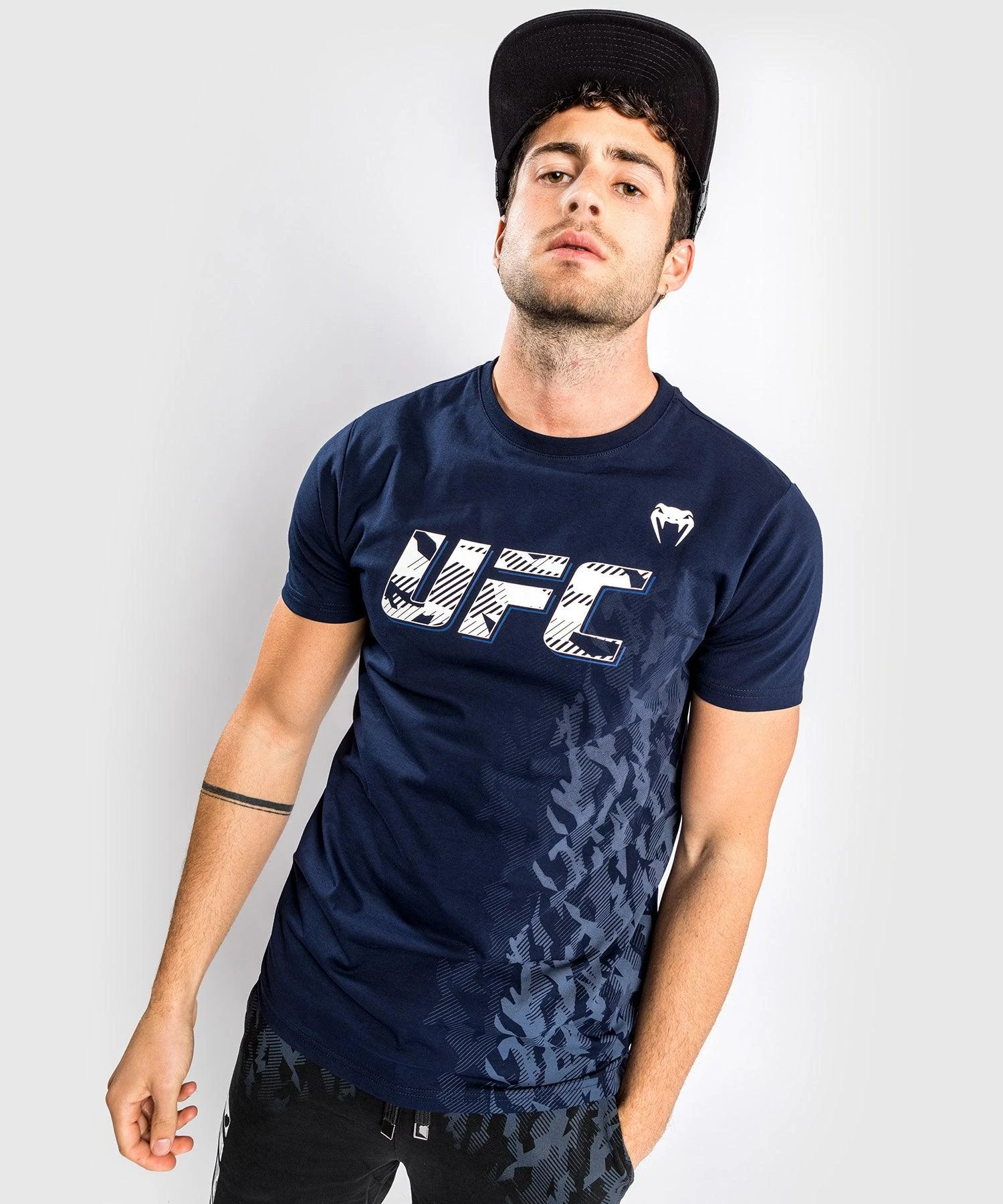 UFC Venum Authentic Fight Week Men's Short Sleeve T-shirt - Navy Blue - Image 4