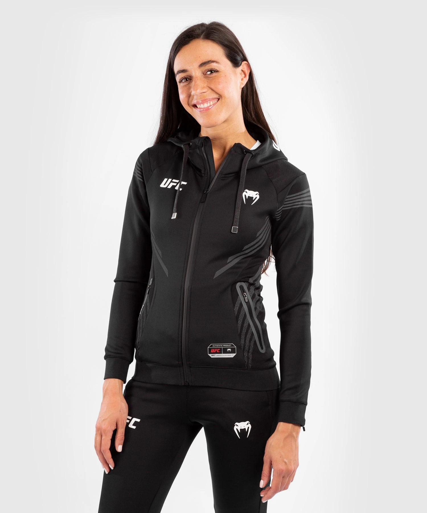 UFC Venum Authentic Fight Night Women's Walkout Hoodie - Black - Image 3