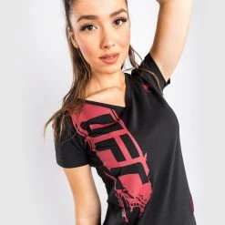 UFC Venum Authentic Fight Week Women's 2.0 Short Sleeve T-Shirt - Black/Red