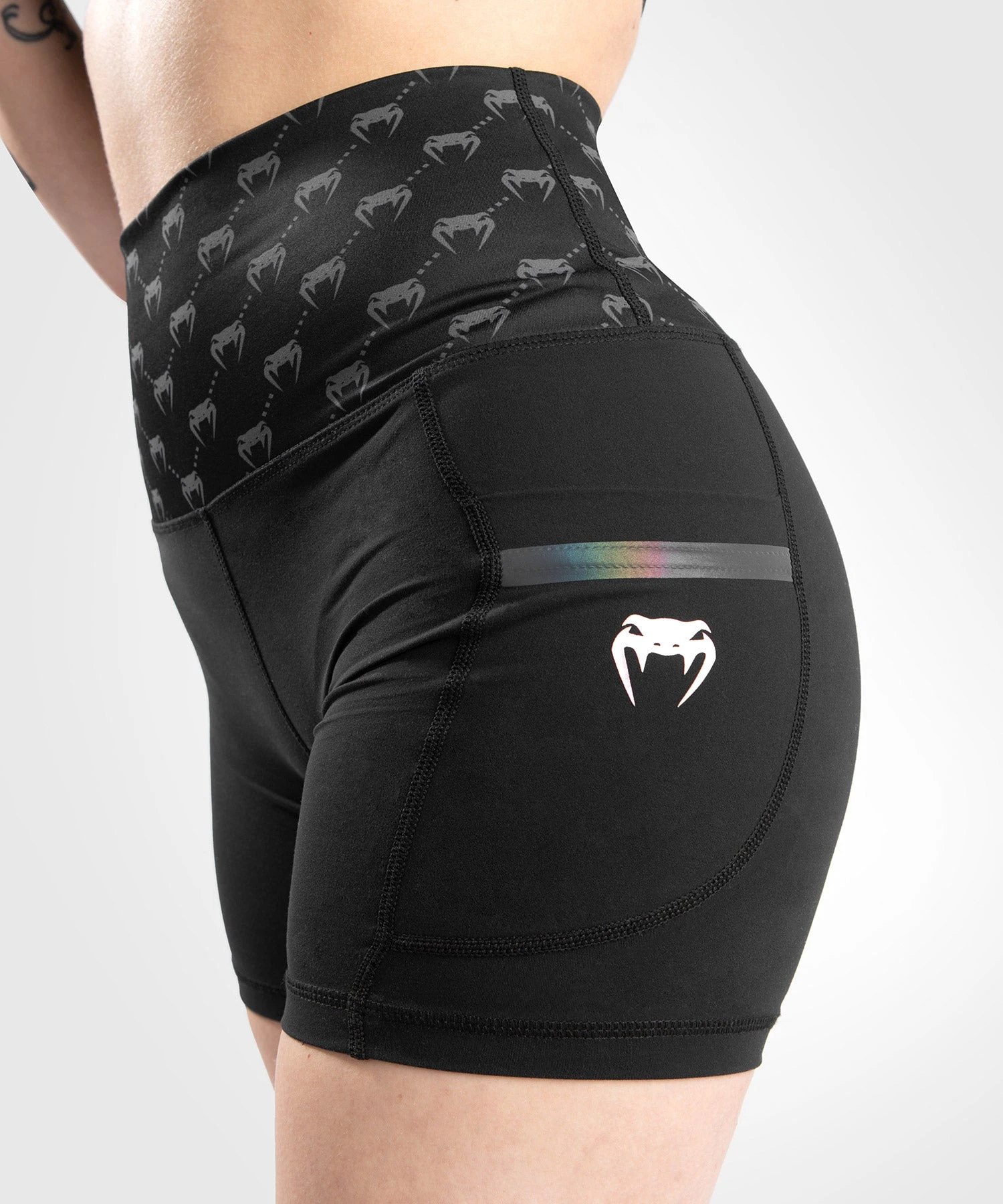 Venum Monogram Compression Shorts - For Women - Black/Pink Gold - Image 3