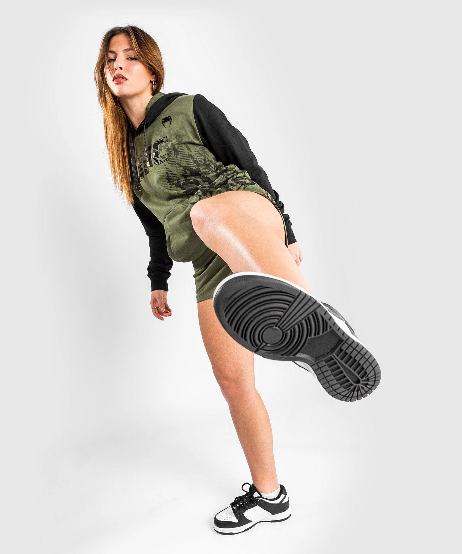 UFC Venum Authentic Fight Week Women's Pullover Hoodie - Khaki - Image 5