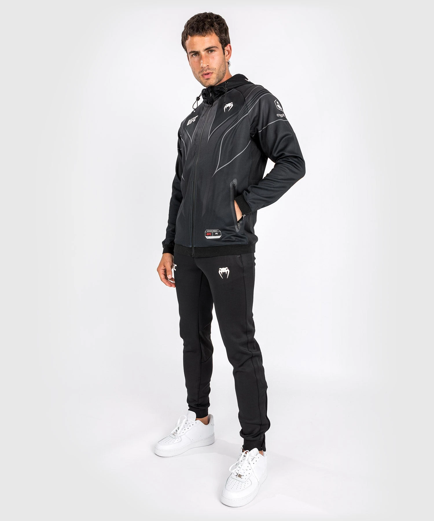 UFC Venum Authentic Fight Night 2.0 Men's Walkout Hoodie - Black - Image 4