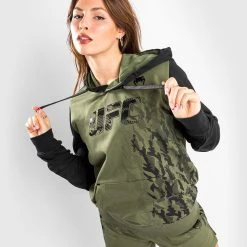 UFC Venum Authentic Fight Week Women's Pullover Hoodie - Khaki