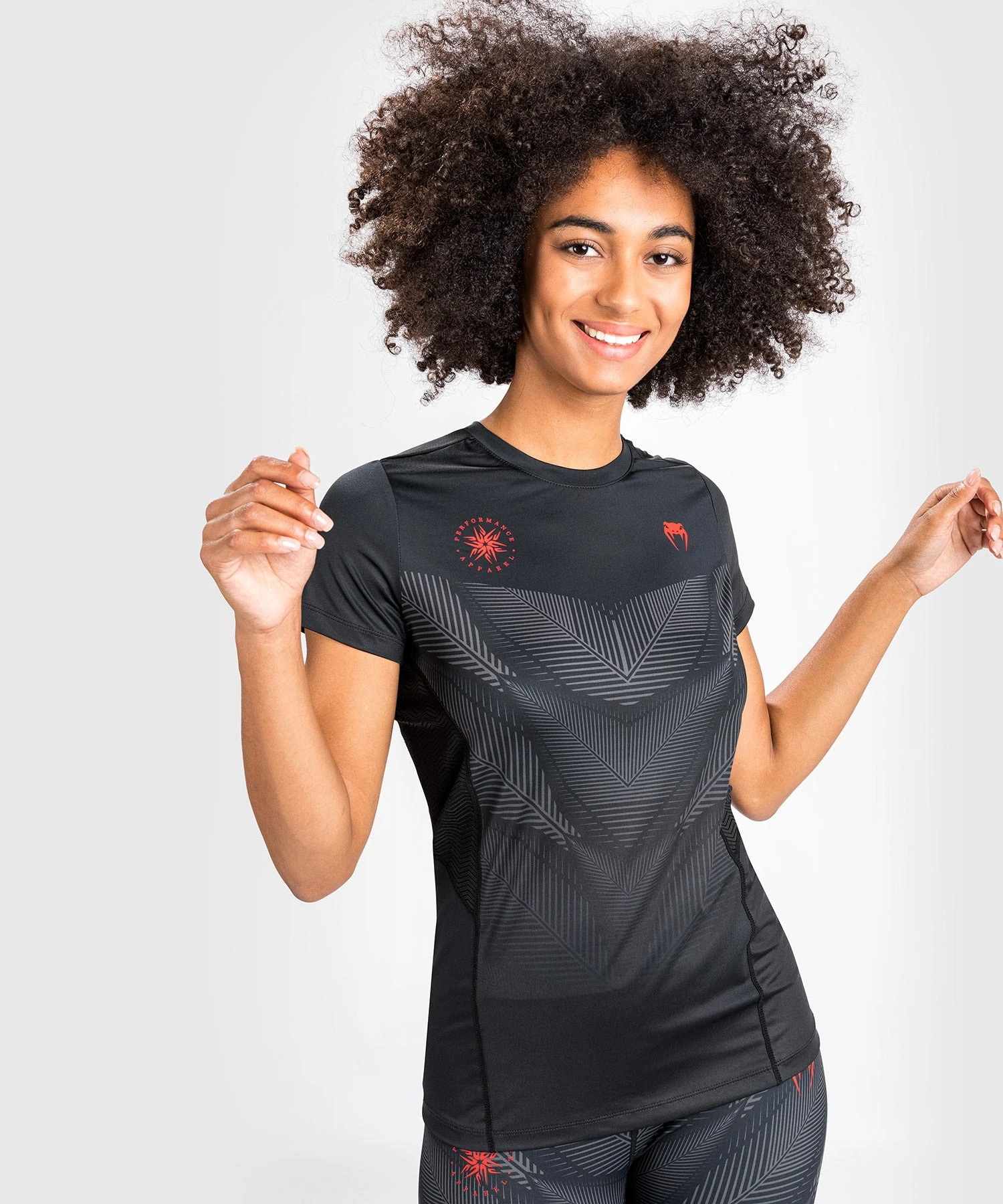 Venum Phantom Dry Tech T-Shirt - For Women - Black/Red - Image 2