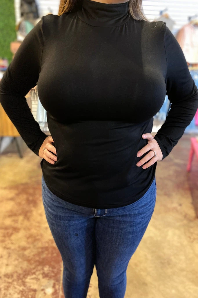 The Salted Hippie Boutique Turtle Neck Jersey Top