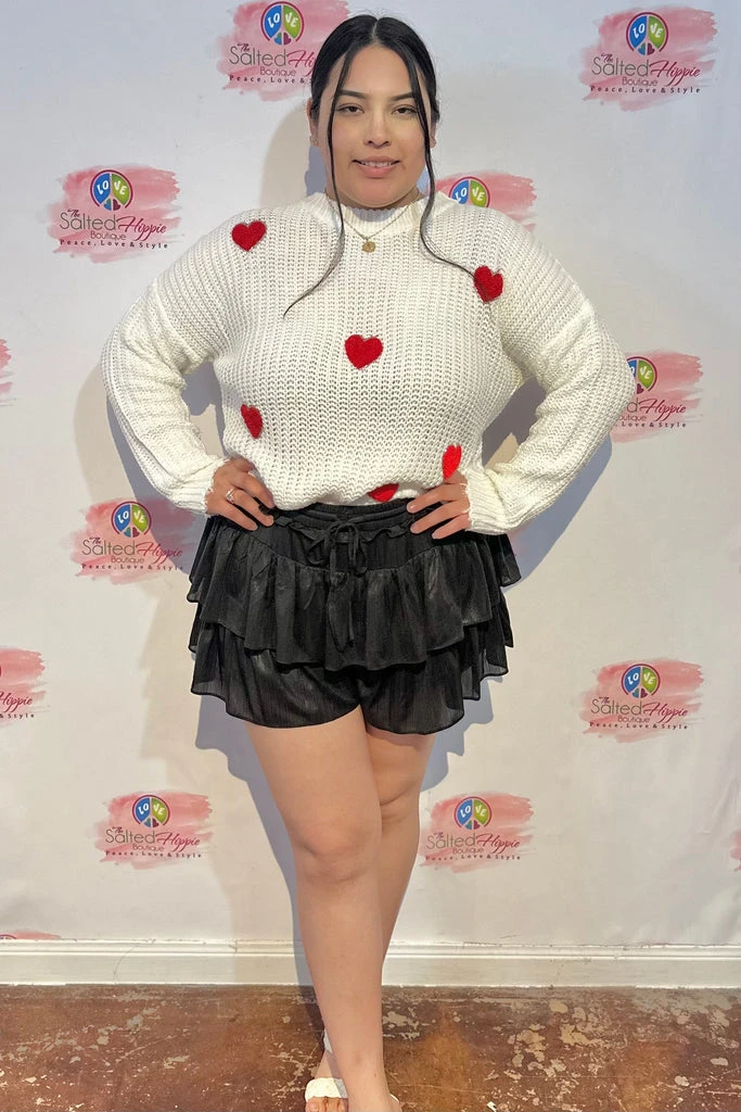 The Salted Hippie Boutique Fluttering Hearts Knit Sweater - Image 2