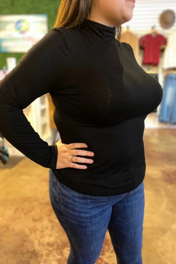 The Salted Hippie Boutique Turtle Neck Jersey Top - Image 2